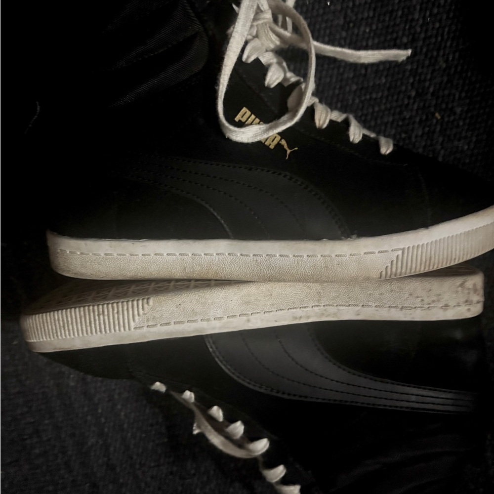 Puma Womens Classic Wedge Sneakers Black White size 10 - Picture 3 of 6